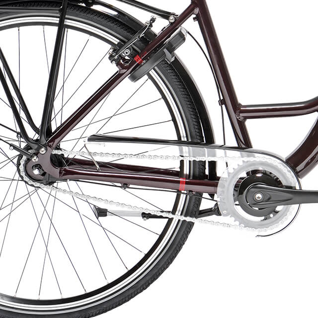 Détail transmission du vélo de ville Peugeot C02 Nexus 7