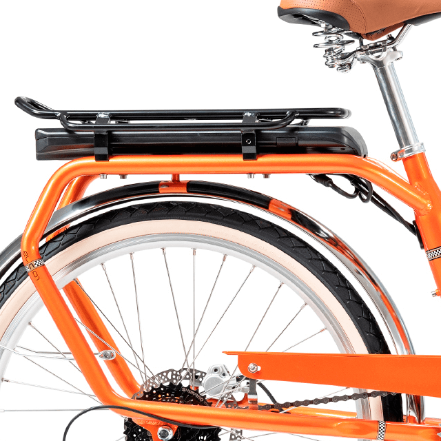 Porte-bagages du vélo de ville électrique PEUGEOT orange eLC01 26"
