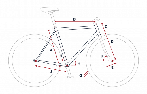 Croquis des mesures géométriques du vélo de route Peugeot LR01