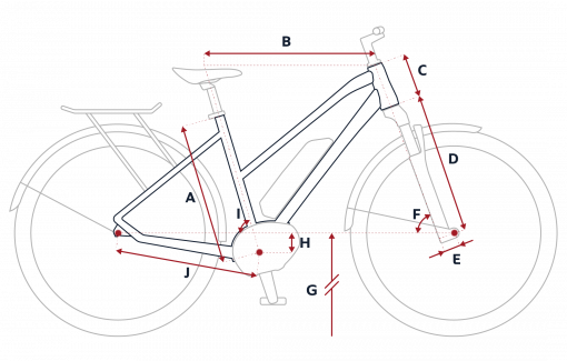 Croquis des mesures géométriques du VTC électrique Peugeot eT01 Mixte