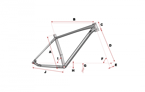 Géométrie du VTT Peugeot M02 en 29 pouces