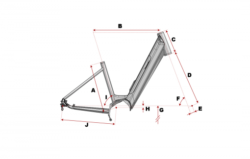 Géométrie du vélo de ville électrique Peugeot eC01 PowerTube D9